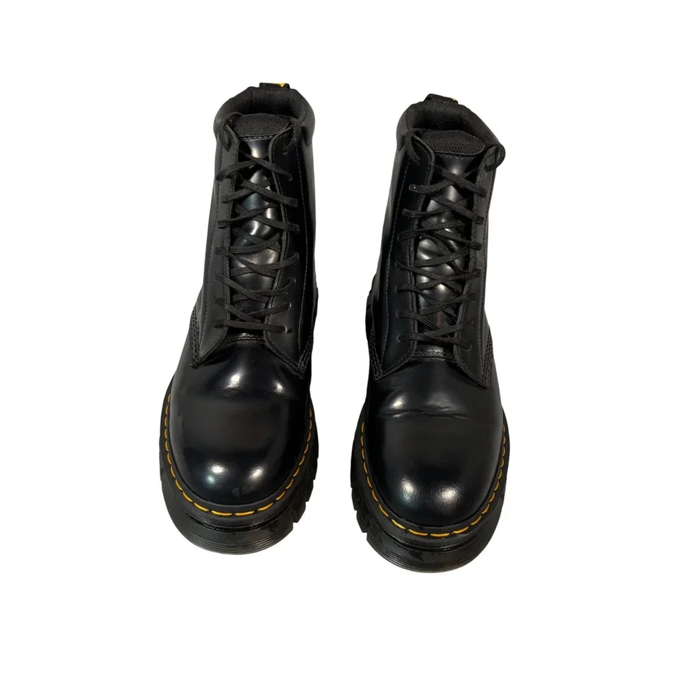 Dr. Martens Rikard Boots‎ Mens 9 Women 10 Black Leather Platform Ankle Combat